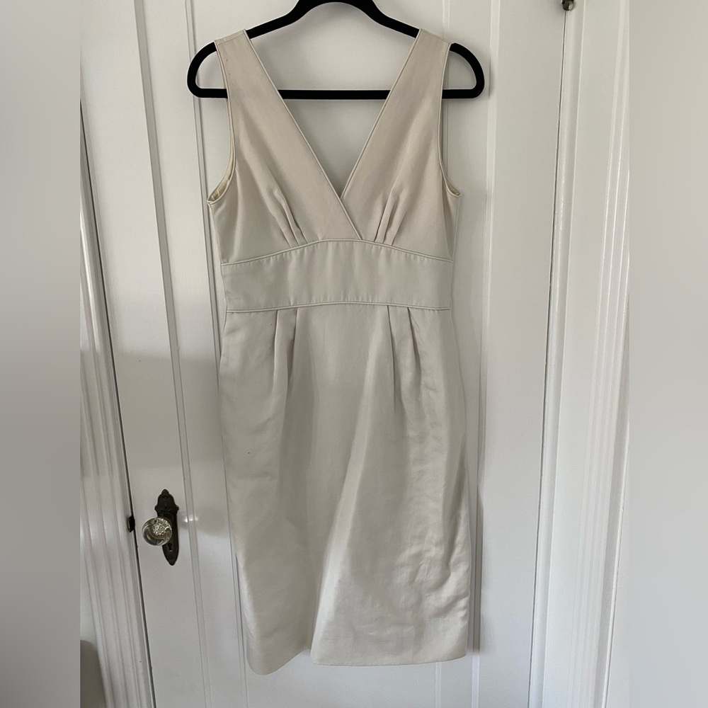 J. Crew light grey v-neck sheath dress, size 10